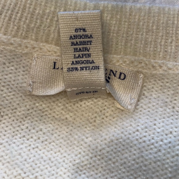 Land’s End Canvas Angora Rabbit Hair Blend V-Neck Sweater Cream Color Size XS - Picture 3 of 7